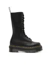 Dr. Martens' Black 1b99 Pisa Leather Mid Calf Lace Up Boots In Black