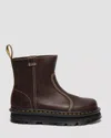 Dr. Martens Zebzag Rigger Ankle Boot In Brown Leather In Brown