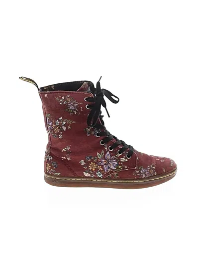 Pre-owned Dr. Martens Boots In Burgundy
