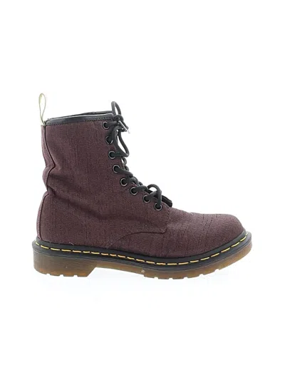 Pre-owned Dr. Martens Boots In Burgundy