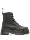 Dr. Martens' Jadon Boot Waxy Leather Platforms In Charcoal Grey