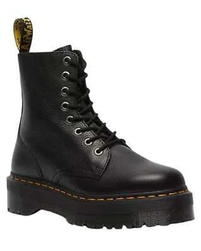 Pre-owned Dr. Martens' Boots Dr. Martens Jadon ||| Black Pisa Woman Leather Black