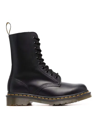 Dr. Martens 1460 Pascal Boots With Leather Zip In Nero