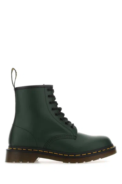 Dr. Martens' Bottle Green Leather 1460 Ankle Boots In Greensmooth