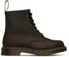 Dr. Martens' 1460 Bex 8 Eye Boots In Dark Brown Leather In Dark Brown Crazy Hor