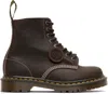 Dr. Martens' Brown 1460 'made In England' Wax Commander Lace-up Boots In Brown
