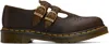 Dr. Martens' Brown 8065 Crazy Horse Leather Mary Jane Loafers In Dark Brown Crazy Hor
