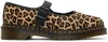 Dr. Martens' Ballerine Mary Jane Elphie Light Tan Mini Leopard In Mini Leopard Spot