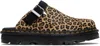 Dr. Martens' Brown & Black Zebzag Slingback Platform Loafers In Mini Leopard Hair-on