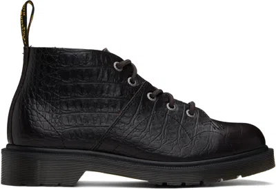 Dr. Martens' Brown Church Crocodile Analine Leather Boots In Dark Brown Analine