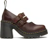 Dr. Martens' Brown Eviee Leather Mary Jane Heels