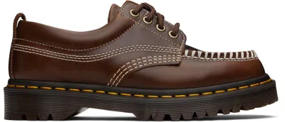 Dr. Martens' Brown Lowell Leather Moc Toe Derbys In Butterscotch Orleans