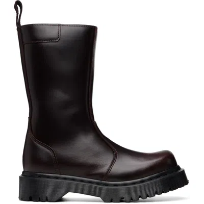 Dr. Martens Brown Renjena Mid Explorer Wp Leather Boots In Multi