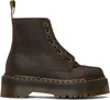 Dr. Martens' Brown Sinclair Leather Platform Boots In Brown Teacore