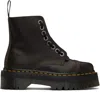 Dr. Martens' Brown Sinclair Leather Platform Boots In Dark Taupe Orleans
