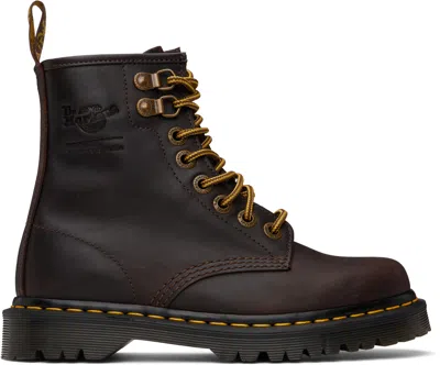Dr. Martens' Brown Thisisneverthat Edition 1460 Tint Boots In Chestnut Brown Waxed