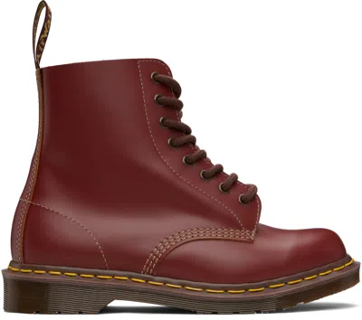 DR. MARTENS' BURGUNDY 1460 VINTAGE 'MADE IN ENGLAND' BOOTS