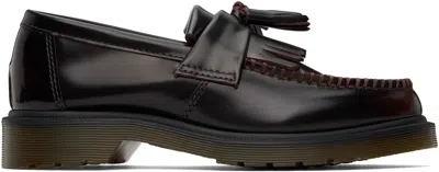 Dr. Martens' Burgundy Adrian Arcadia Leather Tassel Loafers In Black
