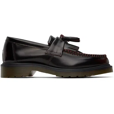 Dr. Martens Burgundy Adrian Arcadia Leather Tassel Loafers In Brown