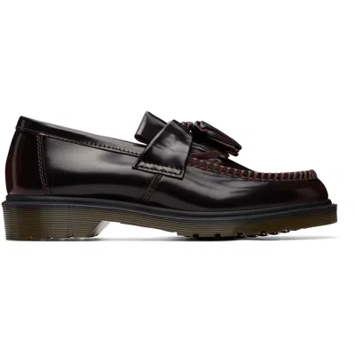 Dr. Martens Burgundy Adrian Arcadia Leather Tassel Loafers In Red