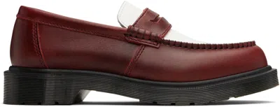 Dr. Martens' Burgundy & White Penton Two-tone Leather Loafers In Burgundy+white Class