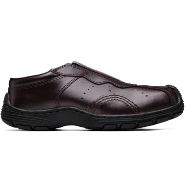 Dr. Martens Burgundy Aurix Satin Finish Leather Mule Loafers