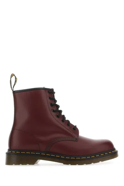 Dr. Martens' Burgundy 1460 Boots In Cherry Red Smooth