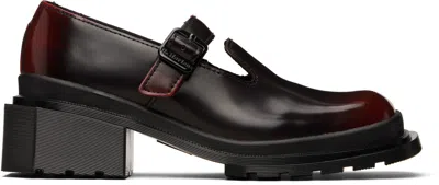 Dr. Martens Burgundy Maybole Square Toe Mary Jane Heels In Black