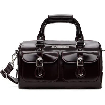 Dr. Martens Burgundy Top Handle Rub Off Leather Bag In Cherry Rub Off