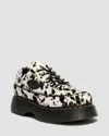 Dr. Martens Buzz 5-eye Dalmatian Hair On Leather Shoes In White
