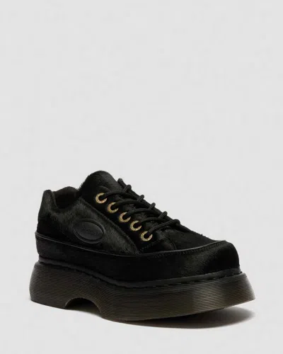 Dr. Martens Buzz 5-ösen Hair On Leder Schuhe In Black