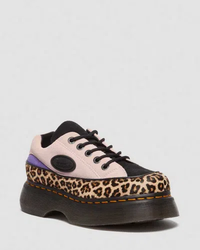 Dr. Martens' Leather Buzz 5-eye Leopard And Suede Shoes In Tan