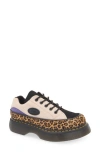 Dr. Martens' Dr. Martens Mixed Media Platform Sneaker In Powder Pink/tan Calf Hair