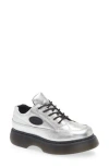 Dr. Martens Womens  Buzz 5-eye Metallic Leather Shoes In Silver
