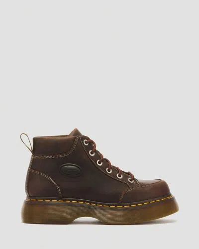 Dr. Martens Buzz 6 Eye Crazy Horse Leather Lace Up Boots In Brown