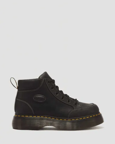 Dr. Martens Buzz 6 Eye Wyoming Leather Lace Up Boots In Black