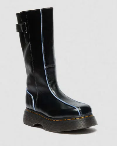 Dr. Martens Buzz Hi Gloss Leather Boots In Black