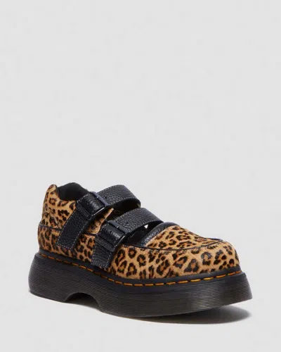 Dr. Martens' Buzz Leopard Mary Jane Shoes In Tan