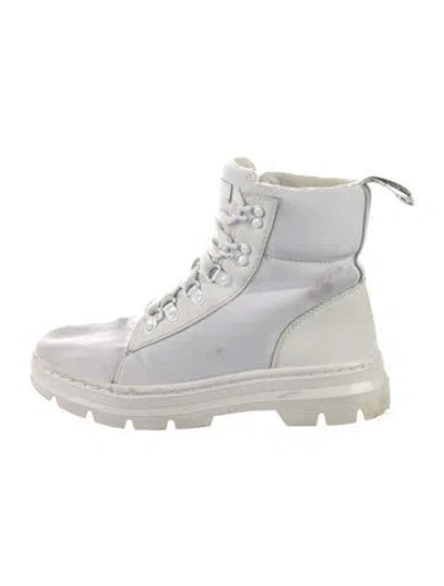 Pre-owned Dr. Martens Canvas Colorblock Pattern Sneakers In White