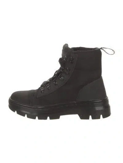 Pre-owned Dr. Martens Canvas Combat Boots In Black