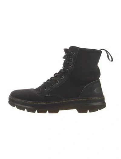 Pre-owned Dr. Martens Canvas Combat Boots In Black