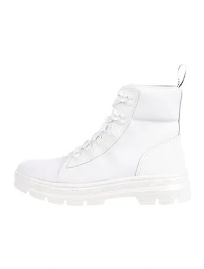 Pre-owned Dr. Martens Canvas Combat Boots In White