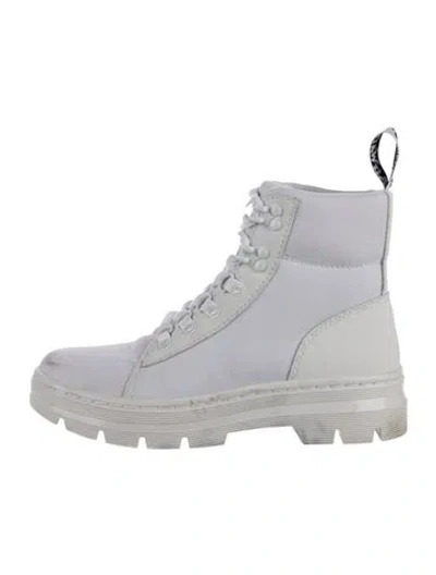 Pre-owned Dr. Martens Canvas Combat Boots In White