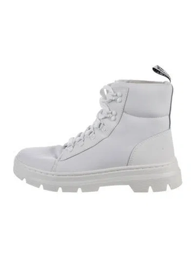 Pre-owned Dr. Martens Canvas Combat Boots In White