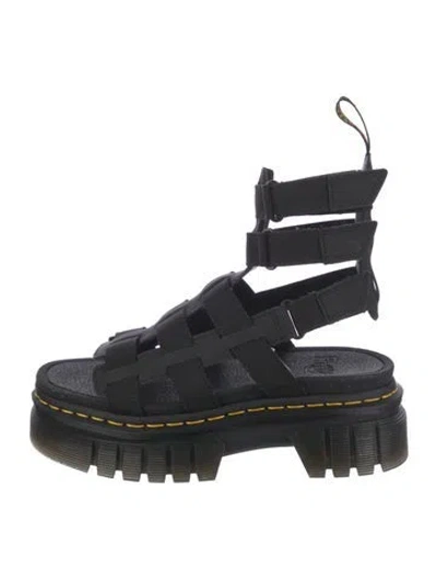 Pre-owned Dr. Martens Canvas Gladiator Sandals In Black