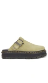 Dr. Martens' Carlson Suede Casual Slingback Mules In Muted Olive