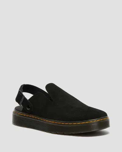 Dr. Martens' Carlson Suede Casual Slingback Slides In Schwarz