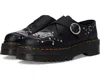 Dr. Martens Black Celestial Moth Leather Platform Monkstraps In Black