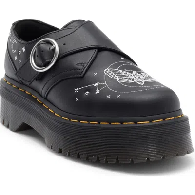 Dr. Martens Celestial Moth Monk Strap Platform Loafer In Black