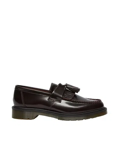 Dr. Martens Polished Leather Loafers With Fringed Detail In Black